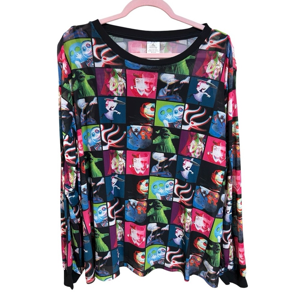 Disney Nightmare Before Christmas Mesh Long Sleeve Top 1X NWOT